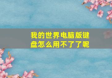 我的世界电脑版键盘怎么用不了了呢