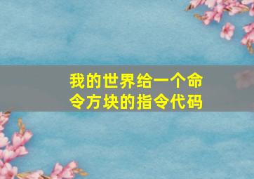 我的世界给一个命令方块的指令代码