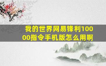 我的世界网易锋利10000指令手机版怎么用啊