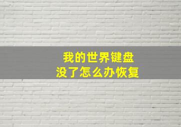 我的世界键盘没了怎么办恢复