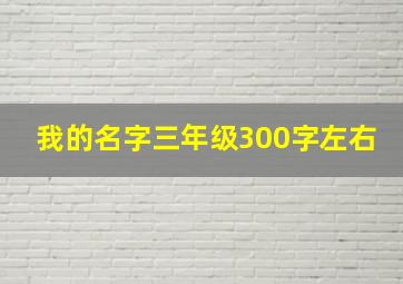 我的名字三年级300字左右