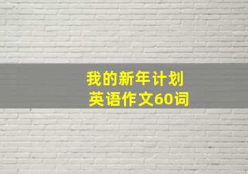 我的新年计划英语作文60词