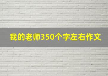 我的老师350个字左右作文