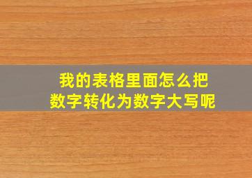 我的表格里面怎么把数字转化为数字大写呢