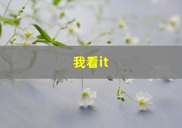 我看it