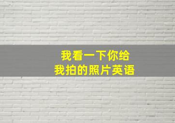 我看一下你给我拍的照片英语