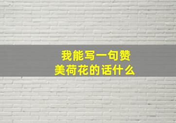 我能写一句赞美荷花的话什么