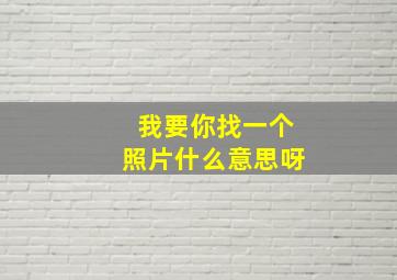 我要你找一个照片什么意思呀