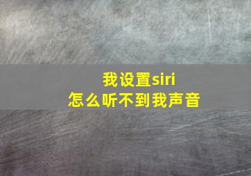 我设置siri怎么听不到我声音