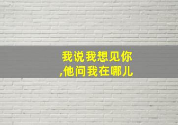 我说我想见你,他问我在哪儿