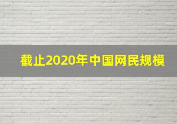 截止2020年中国网民规模