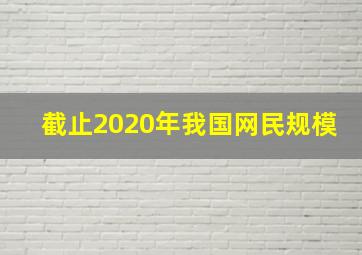 截止2020年我国网民规模