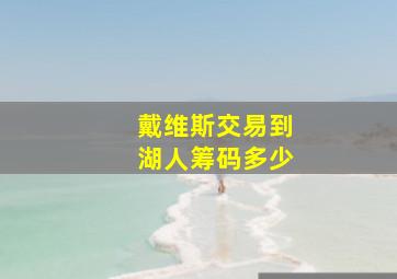 戴维斯交易到湖人筹码多少