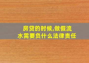 房贷的时候,做假流水需要负什么法律责任