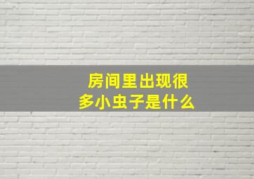 房间里出现很多小虫子是什么