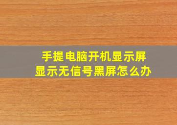 手提电脑开机显示屏显示无信号黑屏怎么办