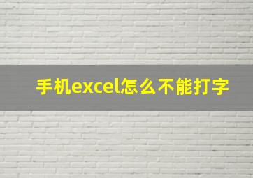 手机excel怎么不能打字