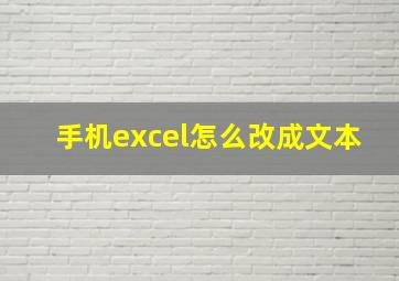 手机excel怎么改成文本