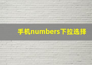 手机numbers下拉选择