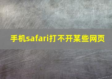 手机safari打不开某些网页