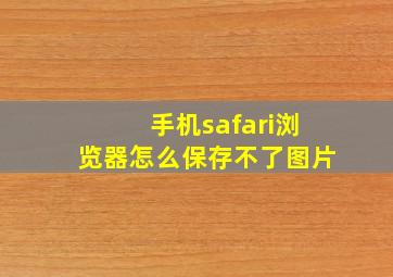 手机safari浏览器怎么保存不了图片