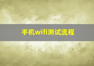 手机wifi测试流程