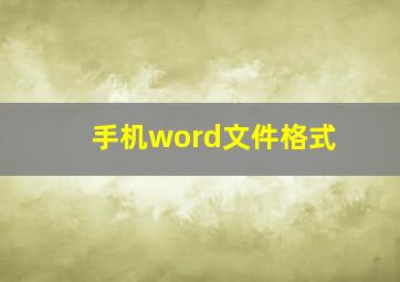 手机word文件格式