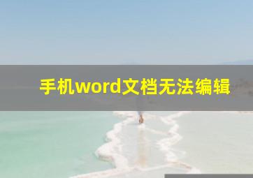 手机word文档无法编辑