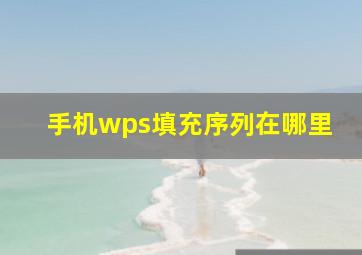 手机wps填充序列在哪里