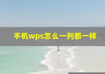 手机wps怎么一列都一样