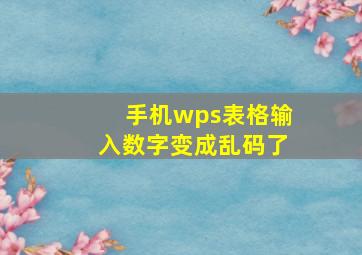 手机wps表格输入数字变成乱码了