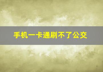 手机一卡通刷不了公交