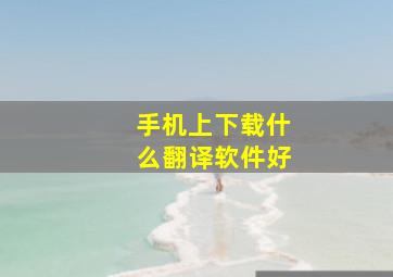 手机上下载什么翻译软件好