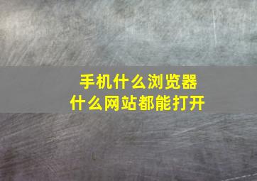 手机什么浏览器什么网站都能打开