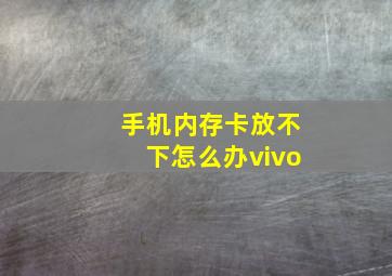 手机内存卡放不下怎么办vivo