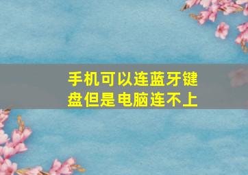 手机可以连蓝牙键盘但是电脑连不上