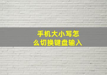 手机大小写怎么切换键盘输入