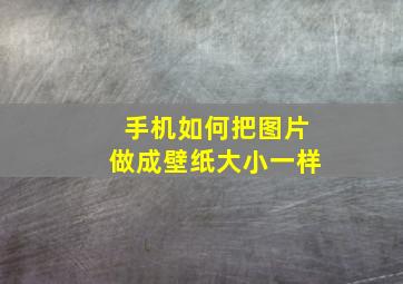 手机如何把图片做成壁纸大小一样