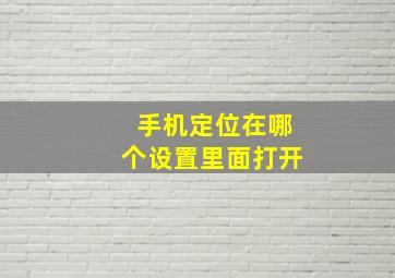 手机定位在哪个设置里面打开