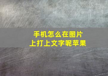 手机怎么在图片上打上文字呢苹果