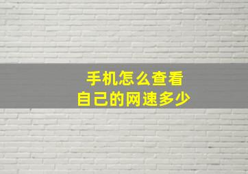 手机怎么查看自己的网速多少