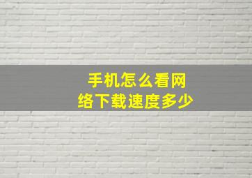 手机怎么看网络下载速度多少