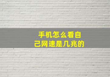 手机怎么看自己网速是几兆的