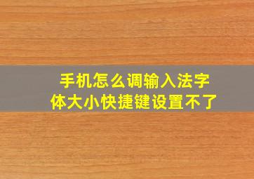 手机怎么调输入法字体大小快捷键设置不了