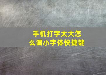 手机打字太大怎么调小字体快捷键