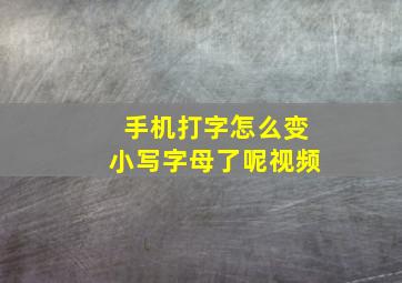 手机打字怎么变小写字母了呢视频