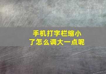 手机打字栏缩小了怎么调大一点呢