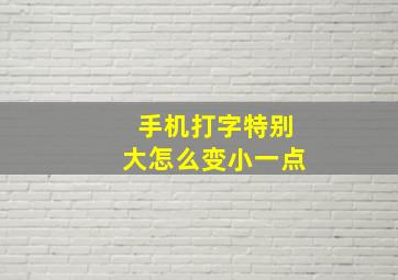 手机打字特别大怎么变小一点