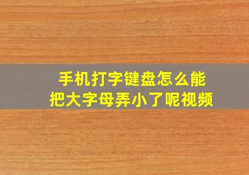 手机打字键盘怎么能把大字母弄小了呢视频