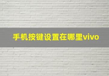 手机按键设置在哪里vivo